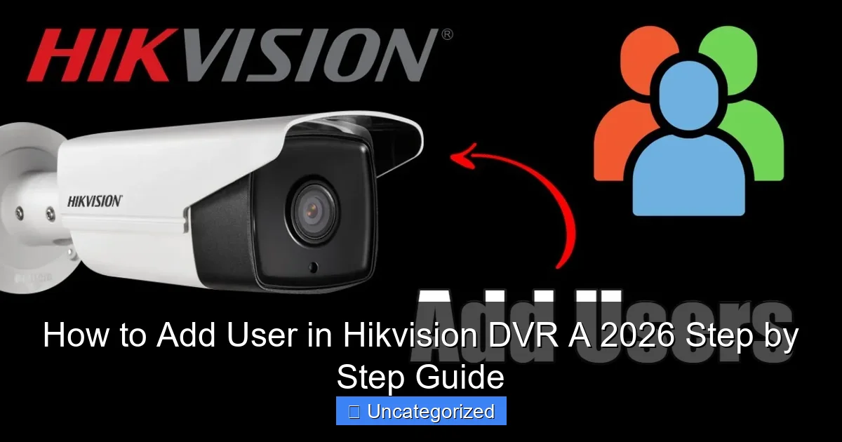 How to Add User in Hikvision DVR A 2026 Step by Step Guide