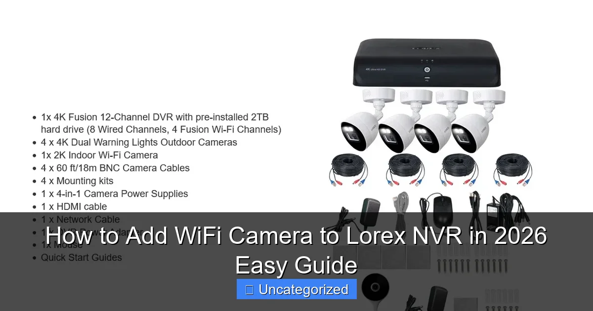 How to Add WiFi Camera to Lorex NVR in 2026 Easy Guide
