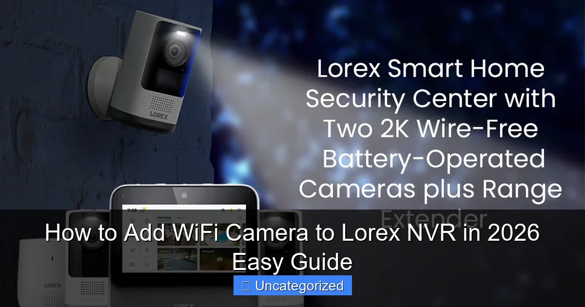 How to Add WiFi Camera to Lorex NVR in 2026 Easy Guide
