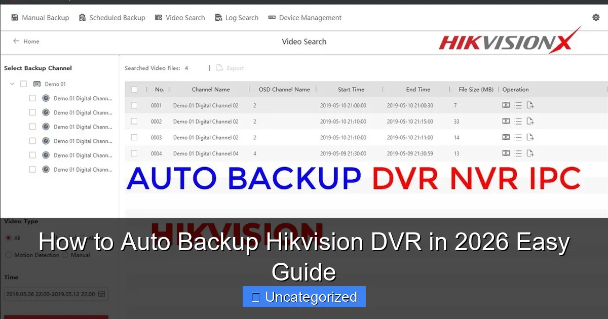 How to Auto Backup Hikvision DVR in 2026 Easy Guide