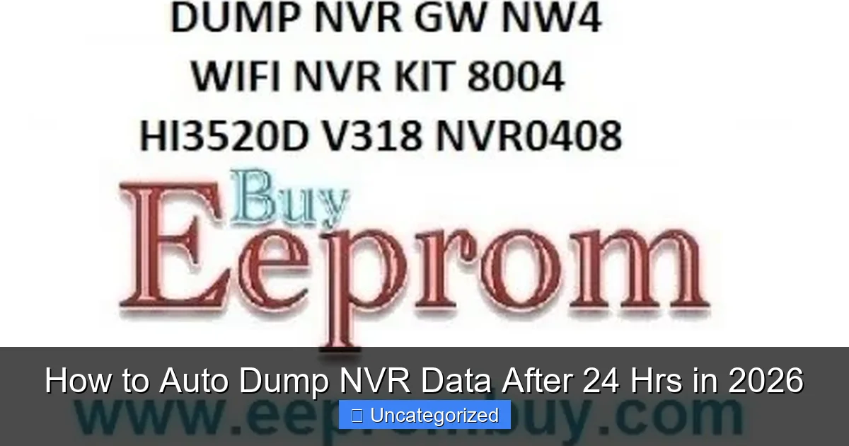 How to Auto Dump NVR Data After 24 Hrs in 2026