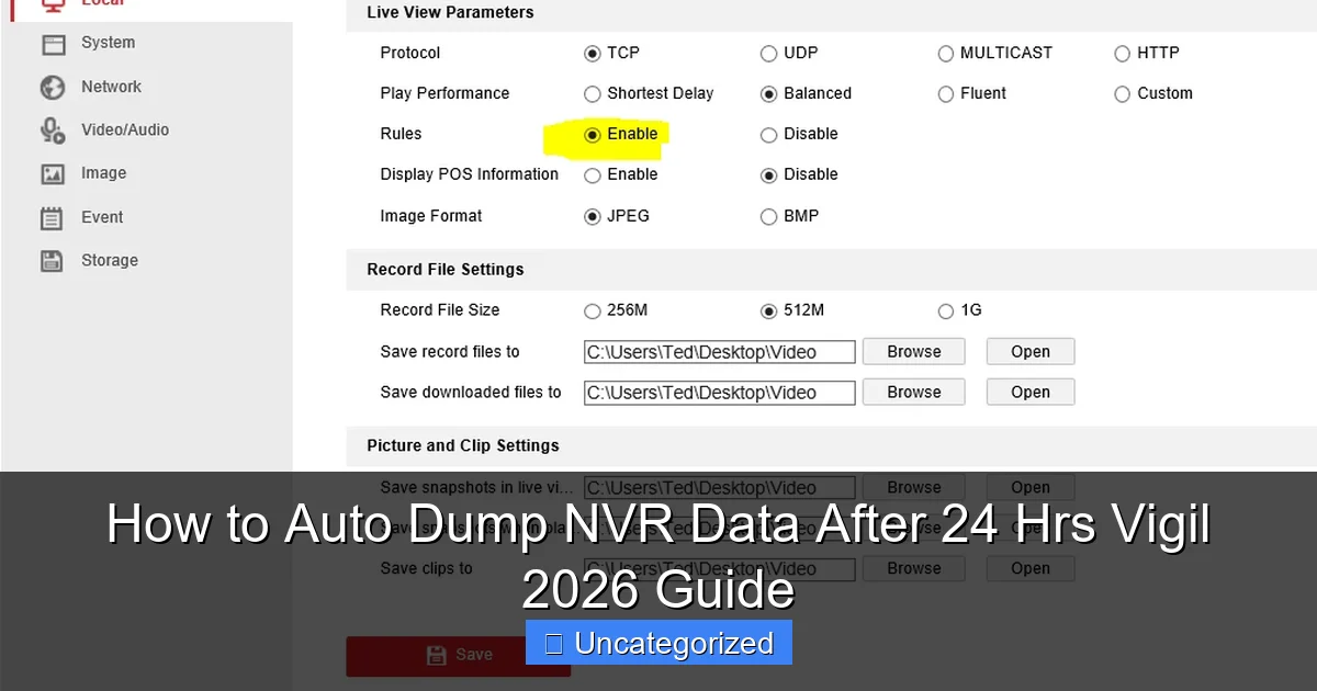 How to Auto Dump NVR Data After 24 Hrs Vigil 2026 Guide