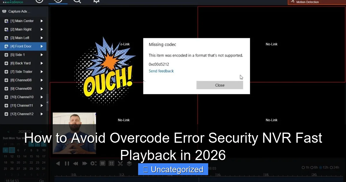 How to Avoid Overcode Error Security NVR Fast Playback in 2026