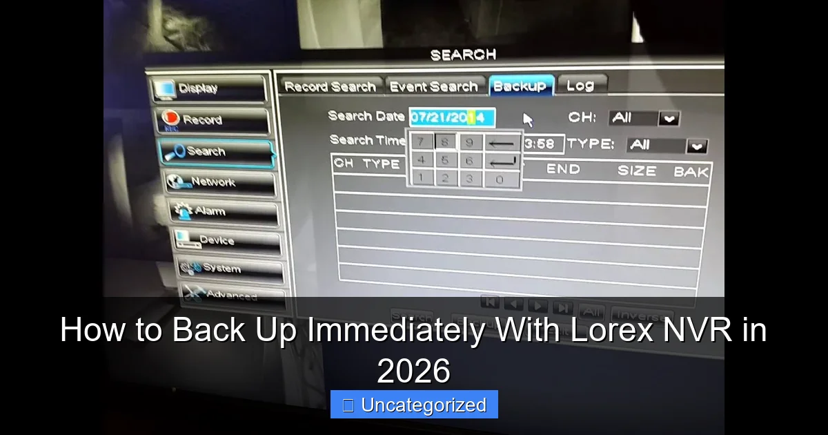 How to Back Up Immediately With Lorex NVR in 2026