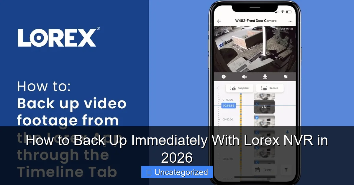 How to Back Up Immediately With Lorex NVR in 2026