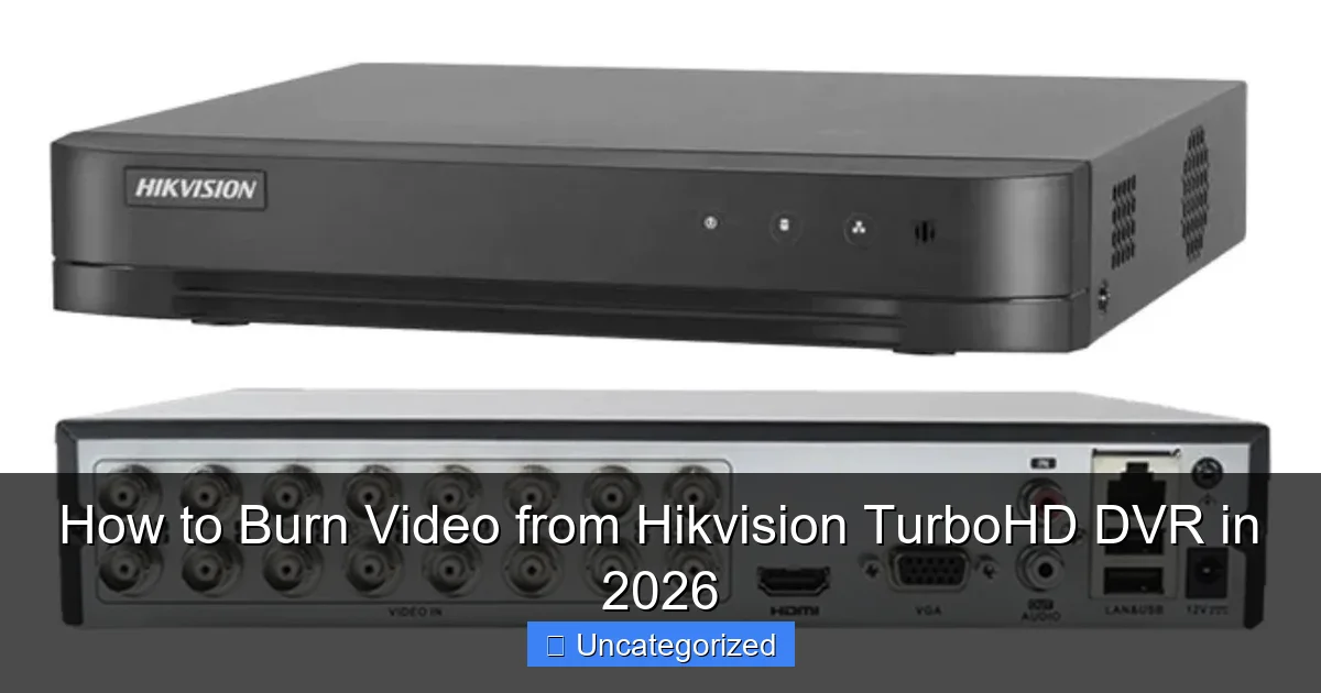 How to Burn Video from Hikvision TurboHD DVR in 2026