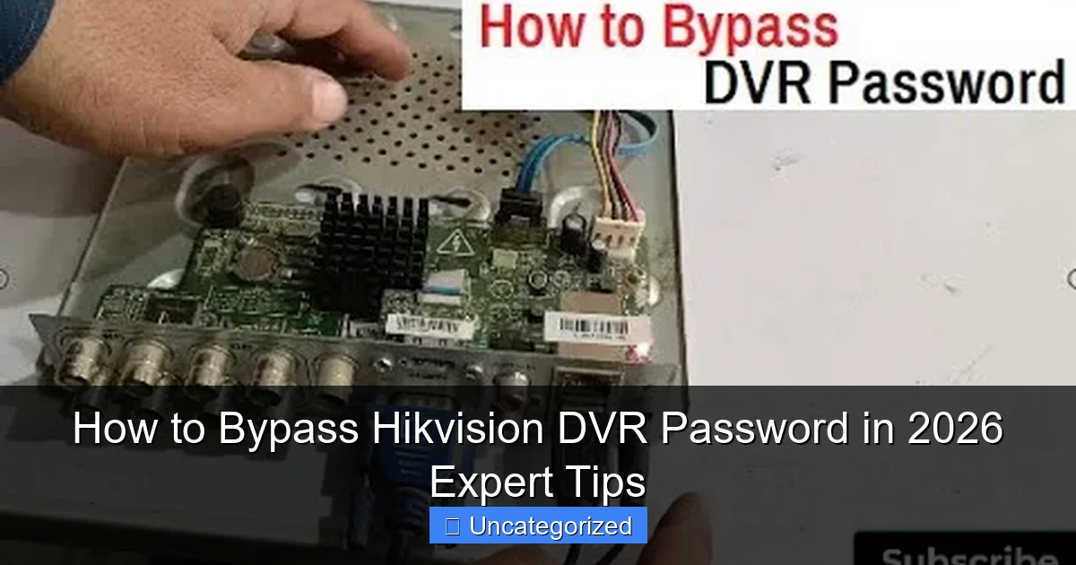 How to Bypass Hikvision DVR Password in 2026 Expert Tips