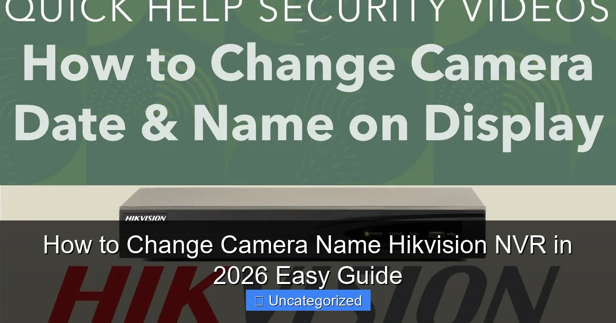 How to Change Camera Name Hikvision NVR in 2026 Easy Guide