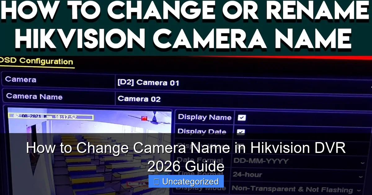 How to Change Camera Name in Hikvision DVR 2026 Guide