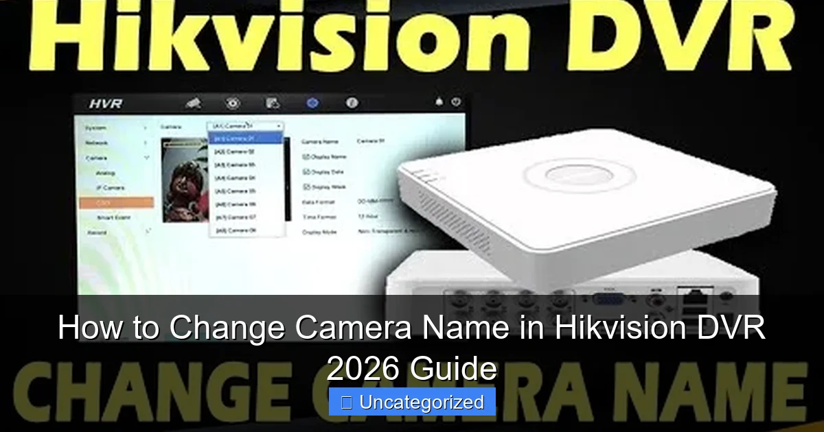 How to Change Camera Name in Hikvision DVR 2026 Guide