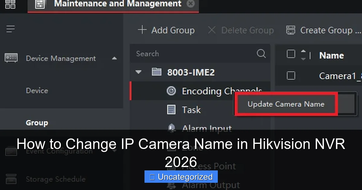 How to Change IP Camera Name in Hikvision NVR 2026
