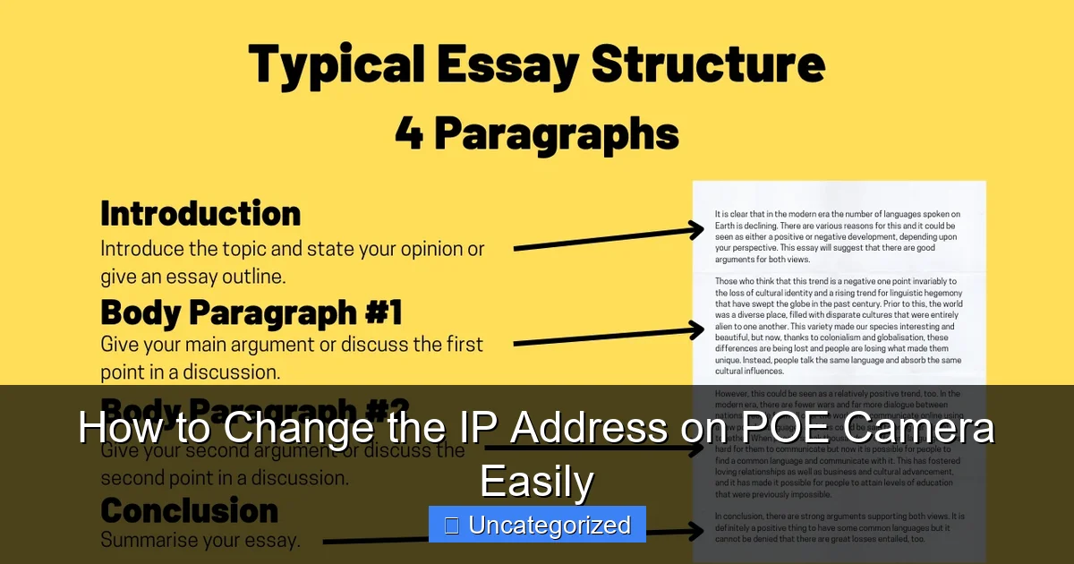 How to Change the IP Address on POE Camera Easily