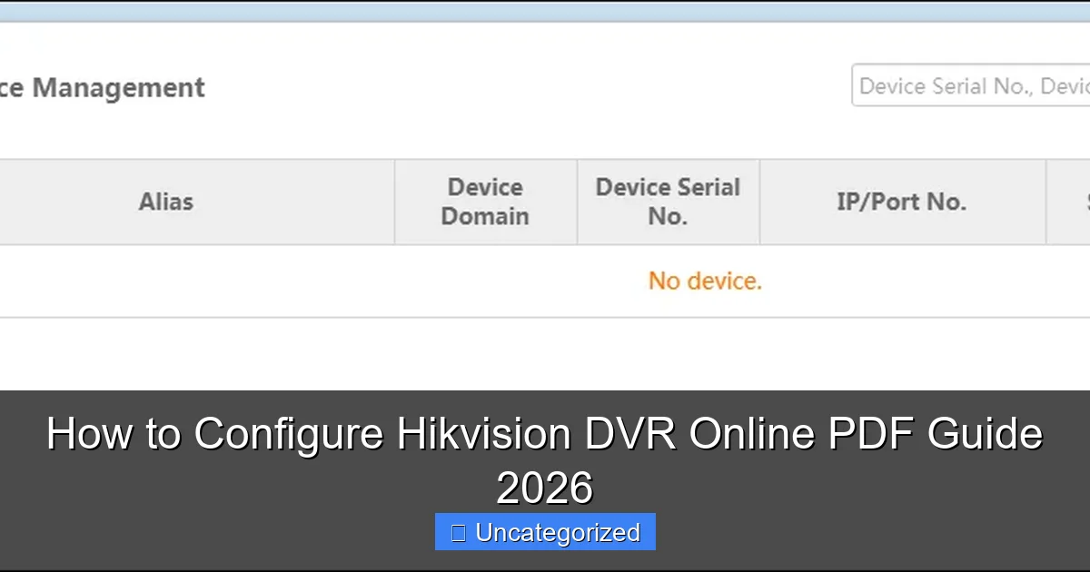 How to Configure Hikvision DVR Online PDF Guide 2026