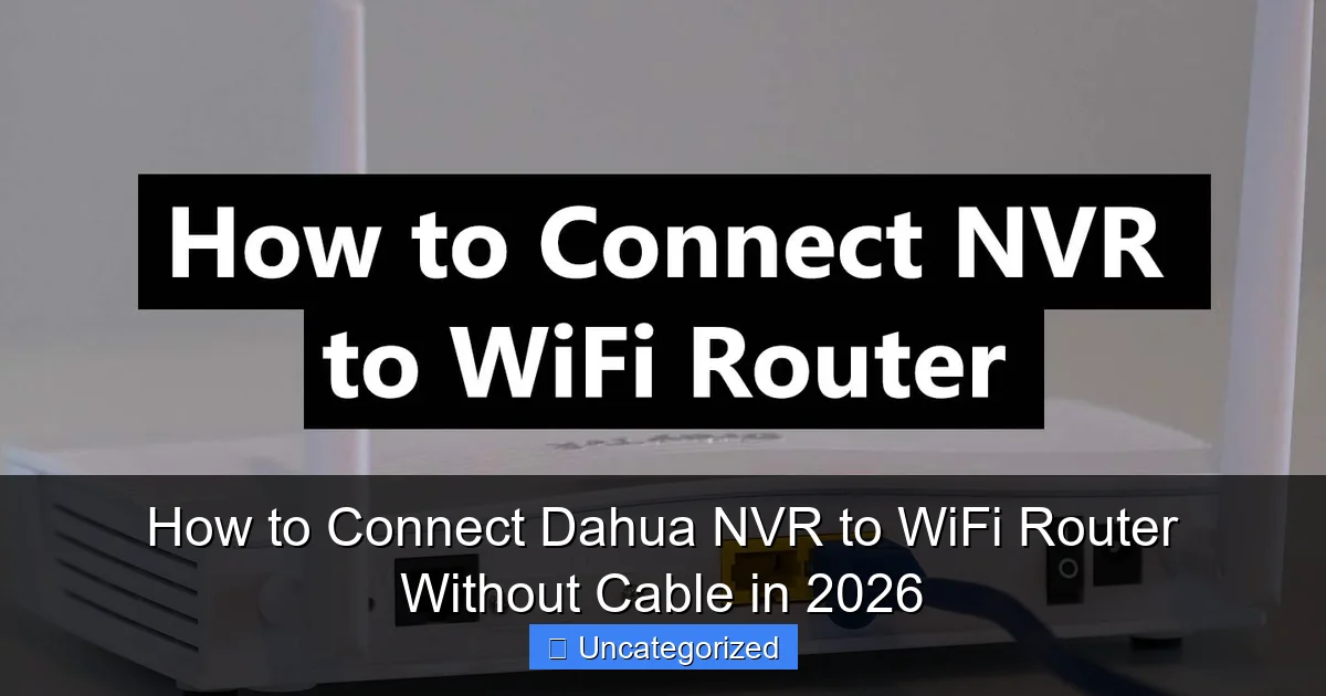 How to Connect Dahua NVR to WiFi Router Without Cable in 2026