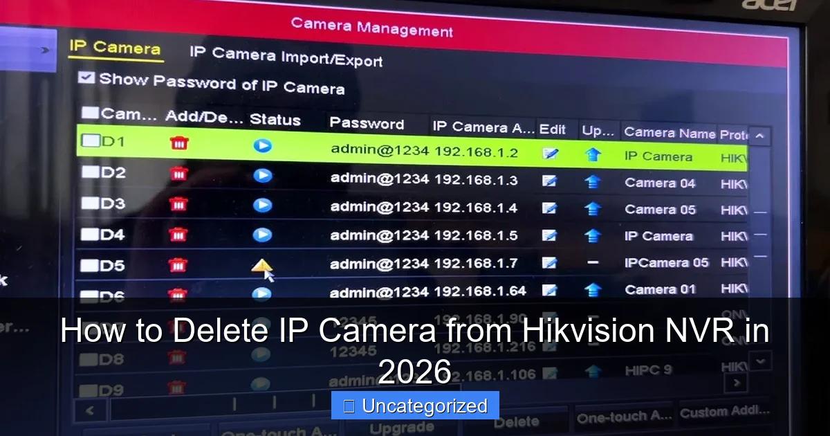 How to Delete IP Camera from Hikvision NVR in 2026