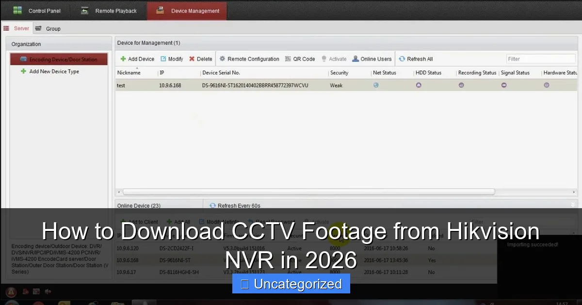 How to Download CCTV Footage from Hikvision NVR in 2026