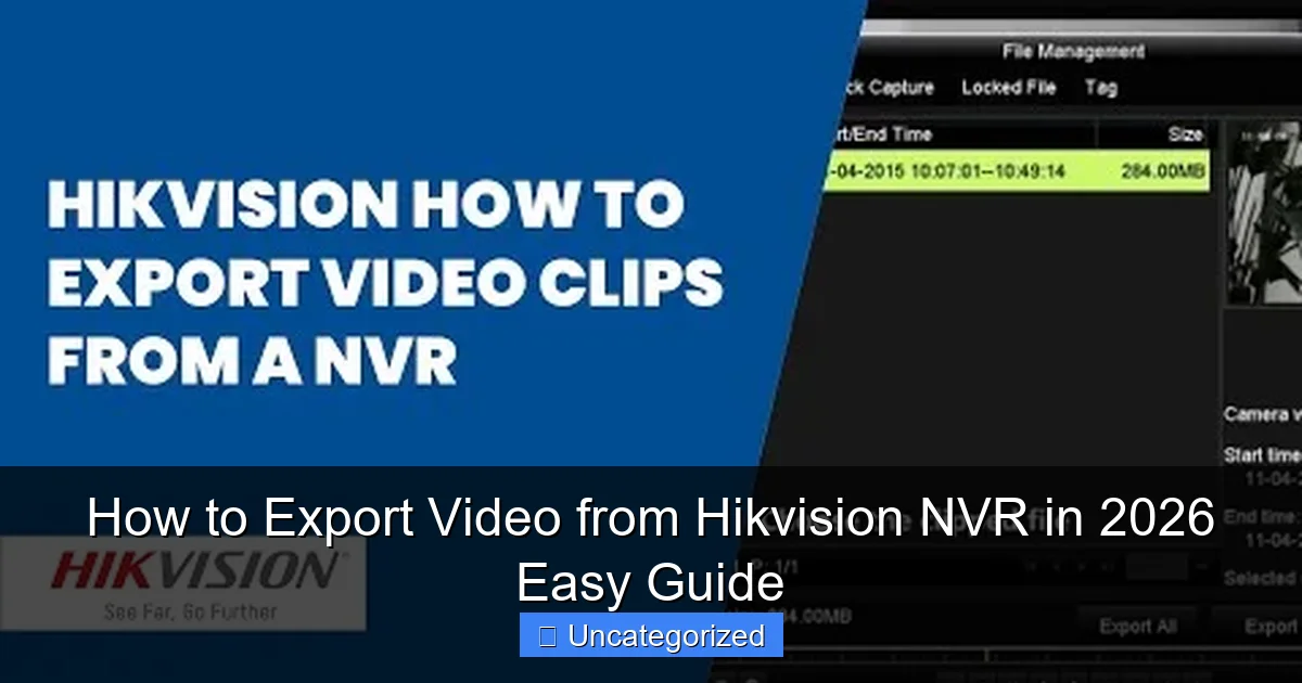 How to Export Video from Hikvision NVR in 2026 Easy Guide