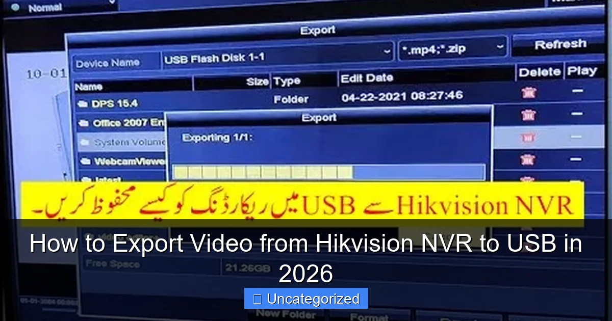 How to Export Video from Hikvision NVR to USB in 2026