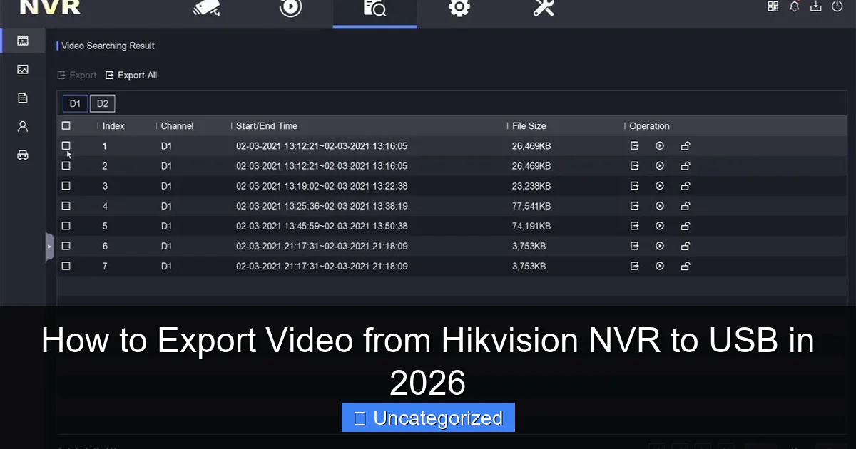 How to Export Video from Hikvision NVR to USB in 2026