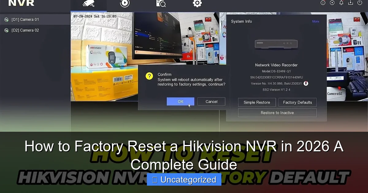 How to Factory Reset a Hikvision NVR in 2026 A Complete Guide