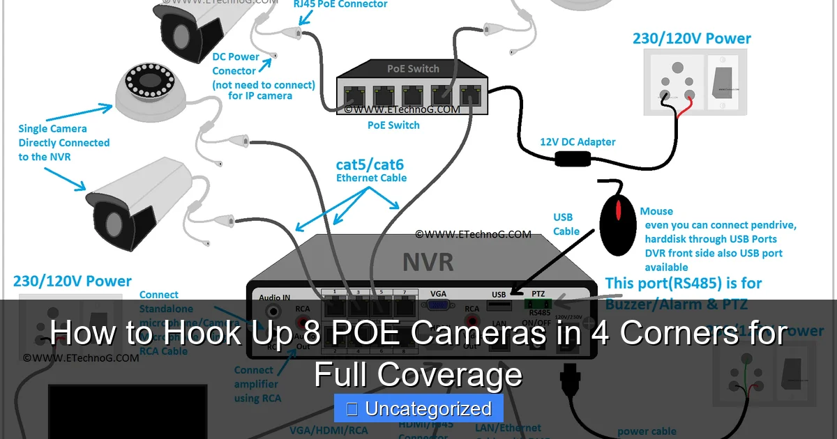 How to Hook Up 8 POE Cameras in 4 Corners for Full Coverage