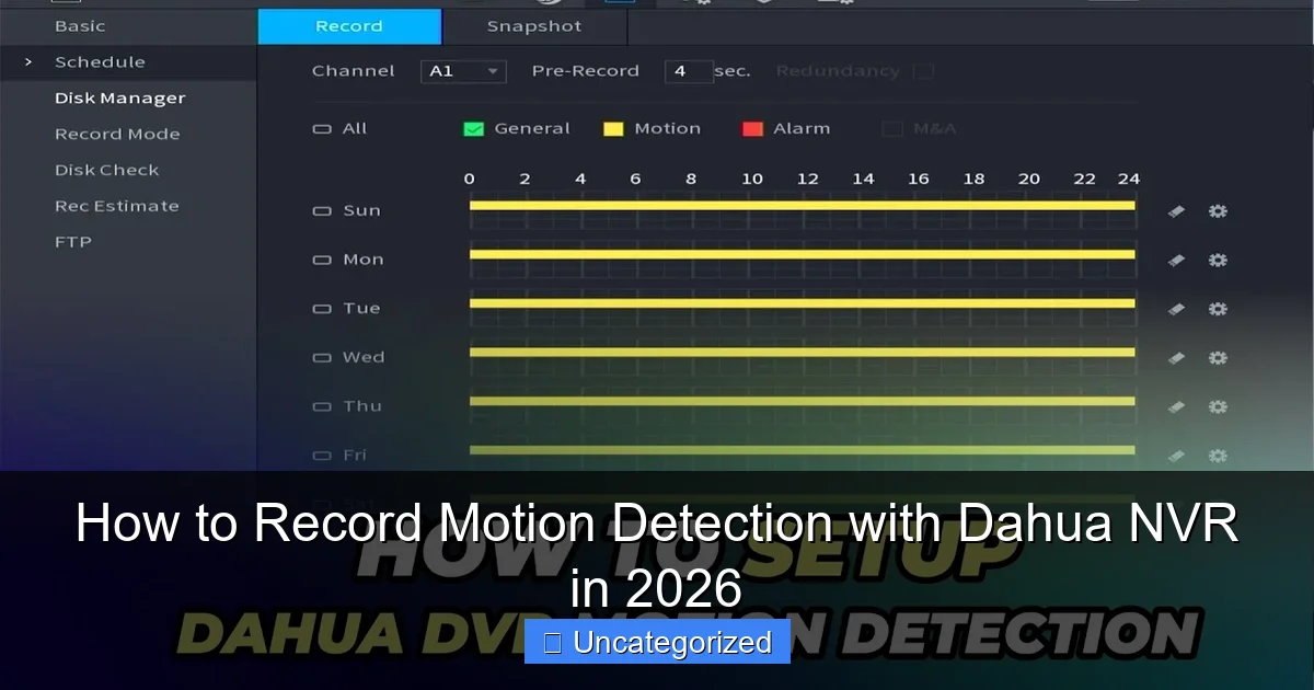 How to Record Motion Detection with Dahua NVR in 2026