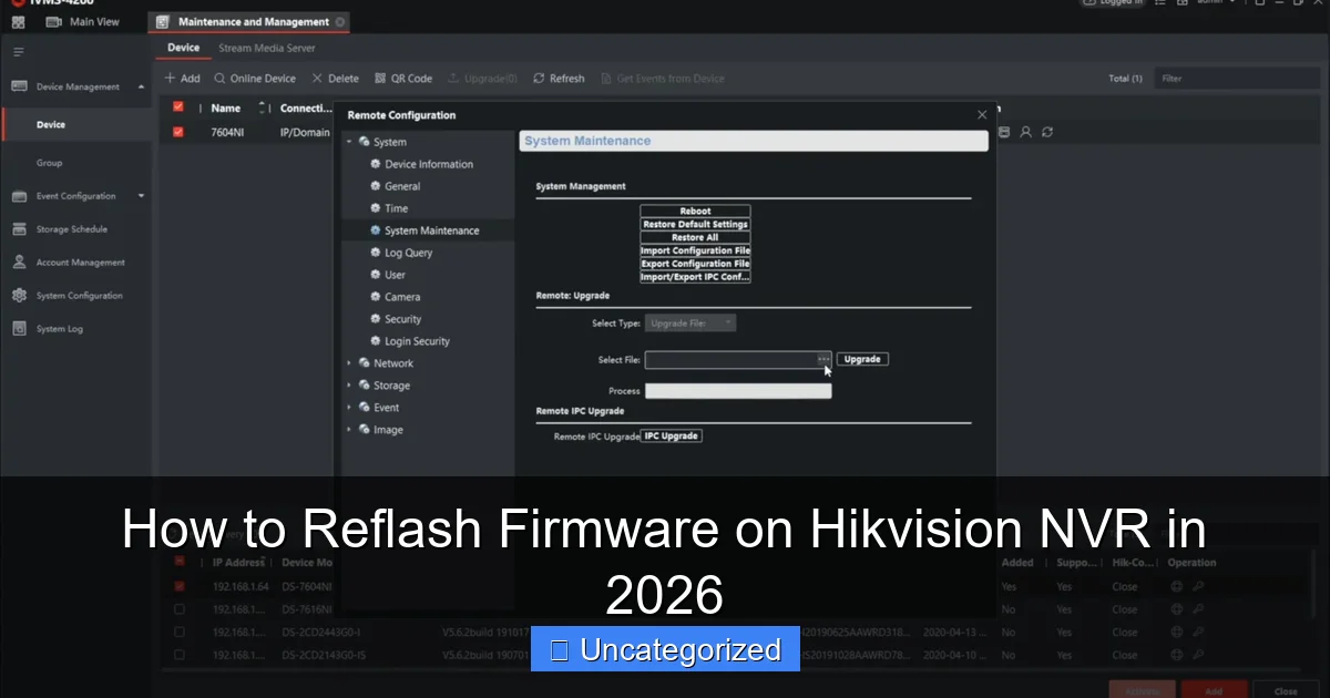 How to Reflash Firmware on Hikvision NVR in 2026