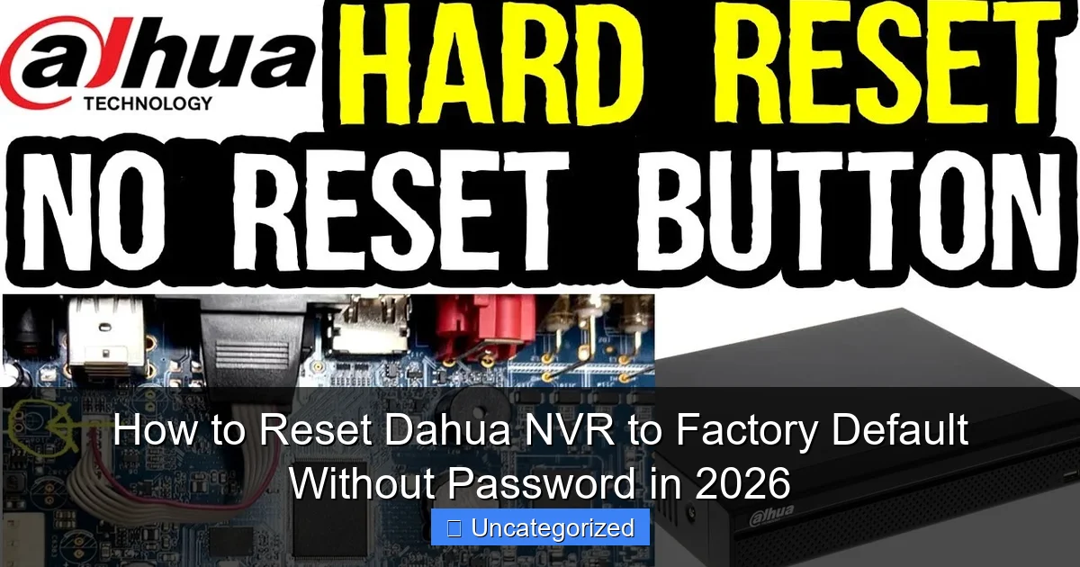 How to Reset Dahua NVR to Factory Default Without Password in 2026