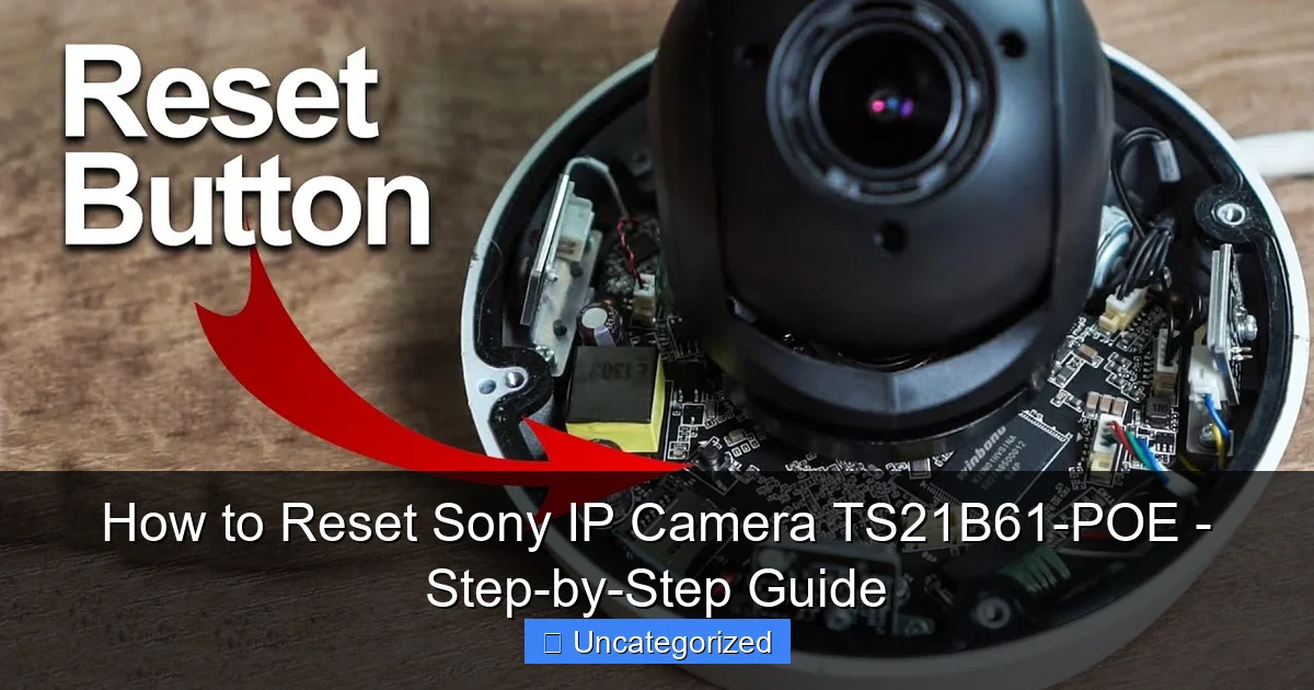 How to Reset Sony IP Camera TS21B61-POE - Step-by-Step Guide