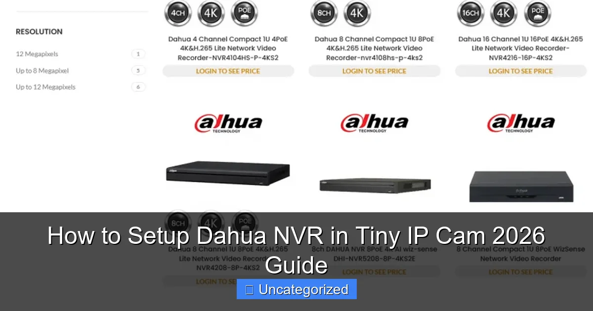 How to Setup Dahua NVR in Tiny IP Cam 2026 Guide