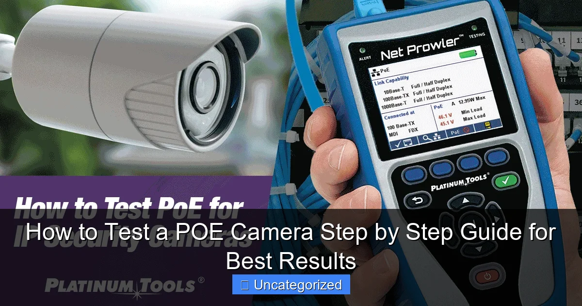 How to Test a POE Camera Step by Step Guide for Best Results