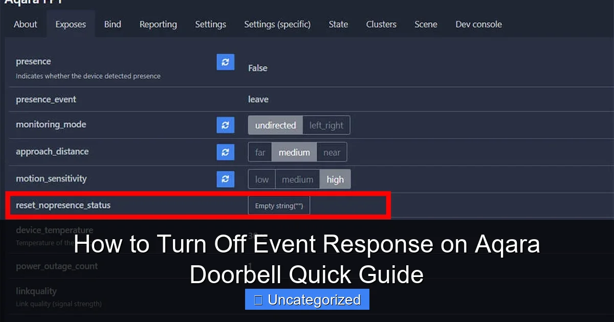 How to Turn Off Event Response on Aqara Doorbell Quick Guide