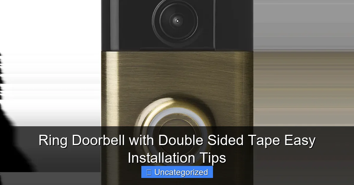 Ring Doorbell with Double Sided Tape Easy Installation Tips