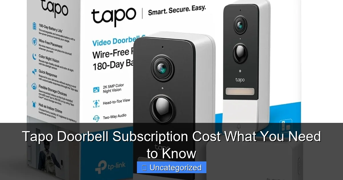 Tapo Doorbell Subscription Cost What You Need to Know