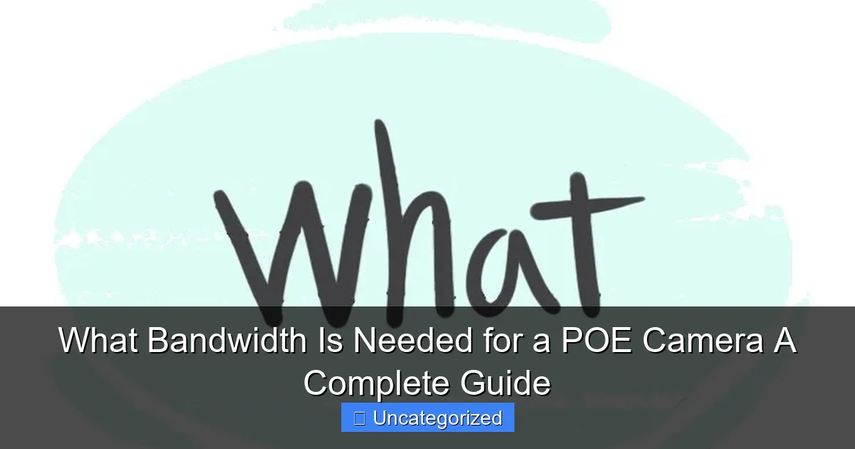 What Bandwidth Is Needed for a POE Camera A Complete Guide