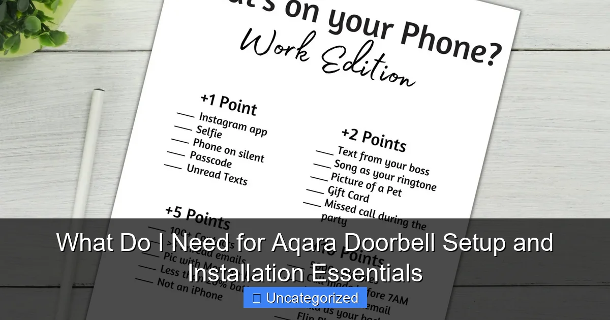 What Do I Need for Aqara Doorbell Setup and Installation Essentials