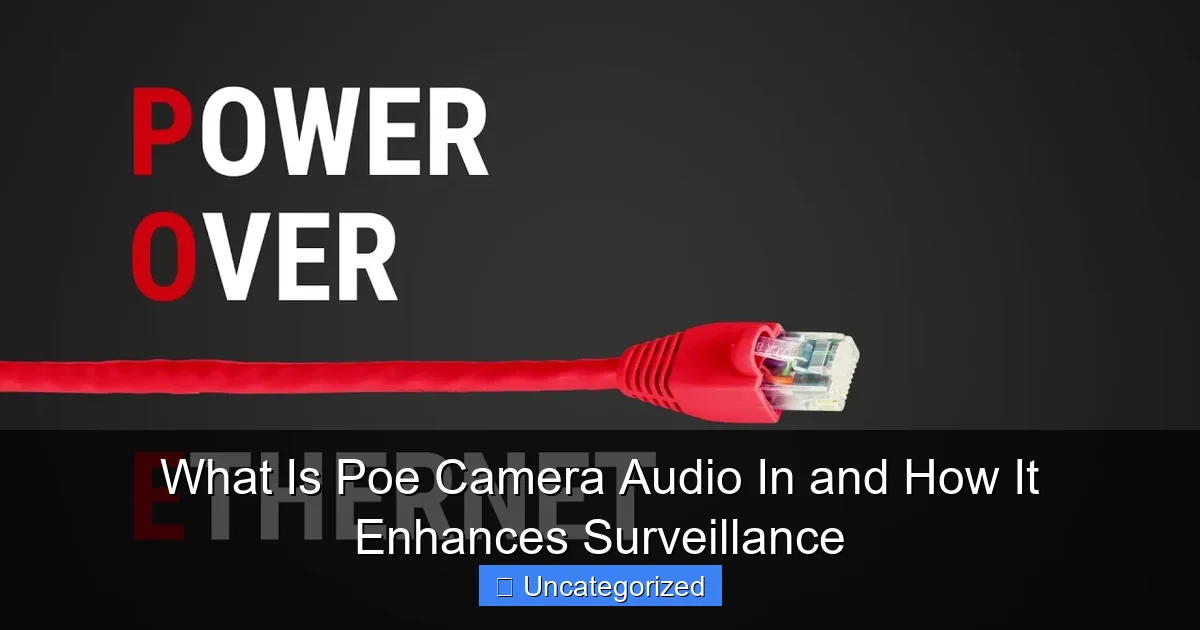 What Is Poe Camera Audio In and How It Enhances Surveillance