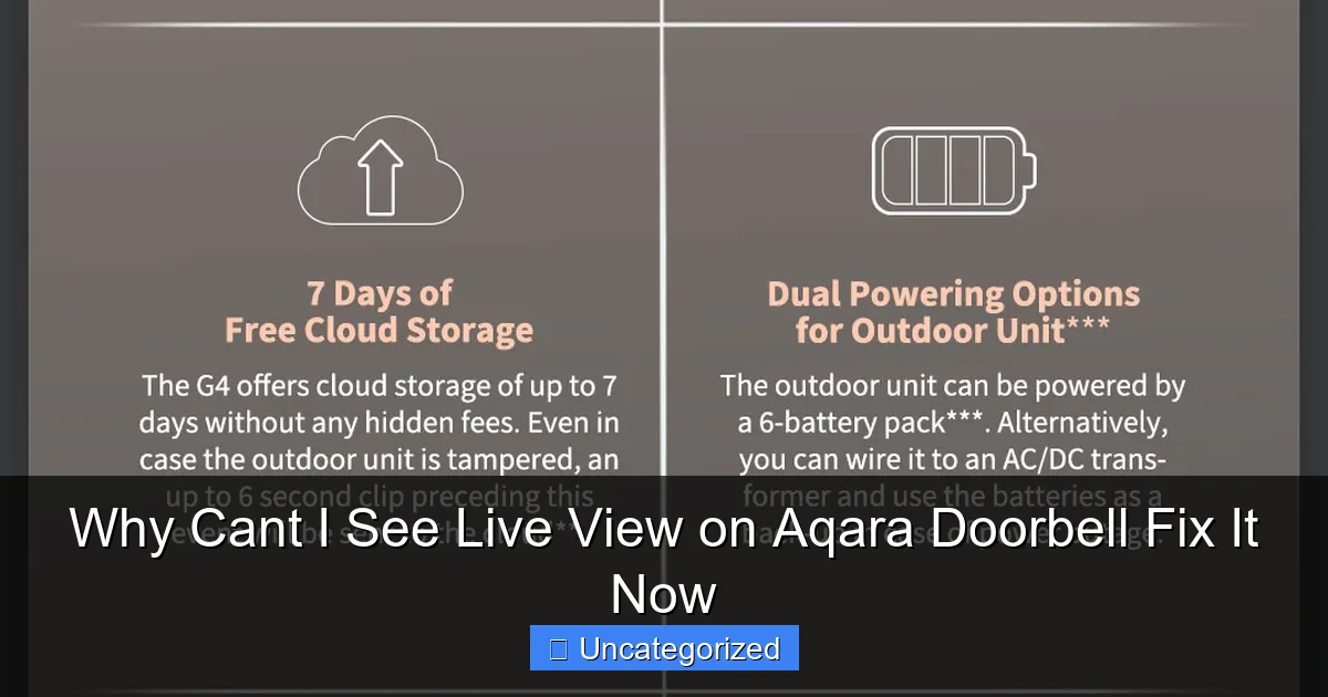 Why Cant I See Live View on Aqara Doorbell Fix It Now