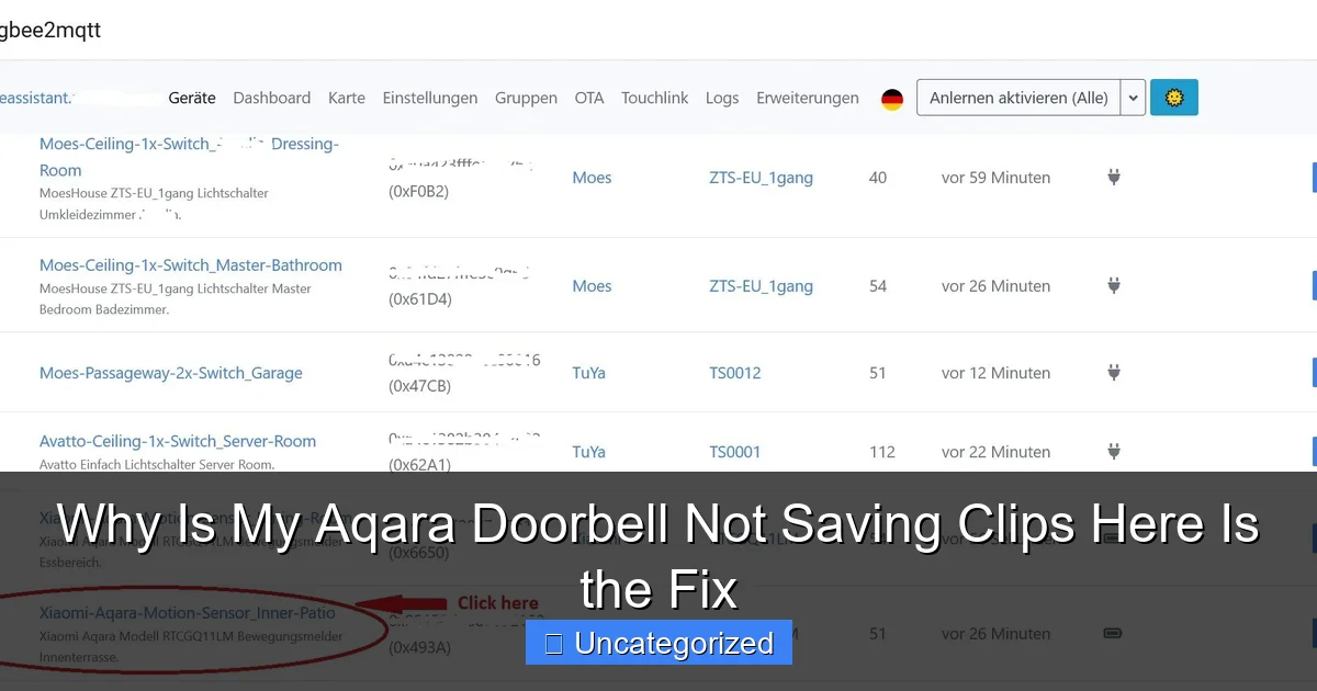 Why Is My Aqara Doorbell Not Saving Clips Here Is the Fix