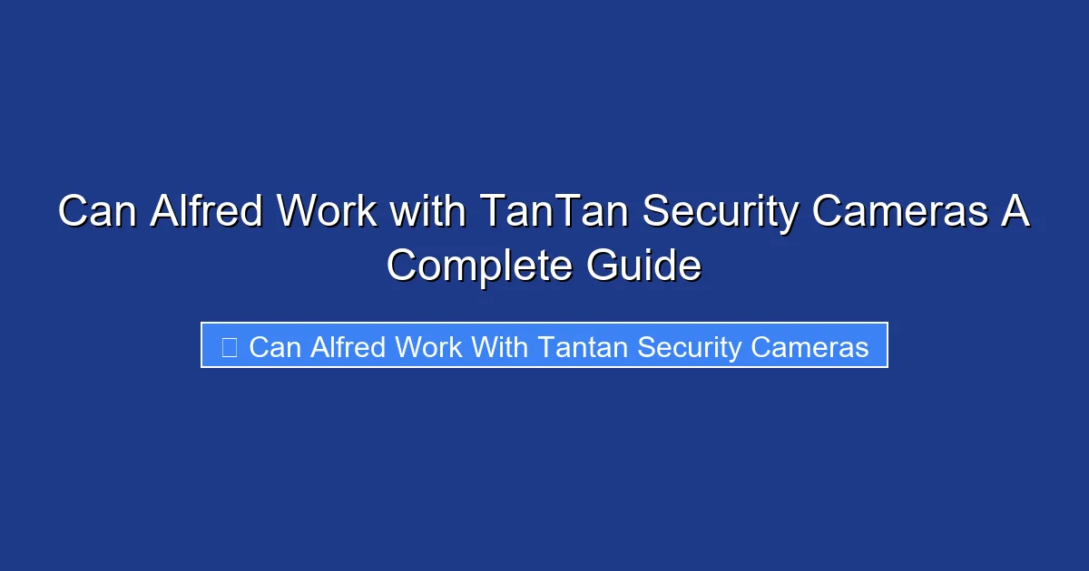 Can Alfred Work with TanTan Security Cameras A Complete Guide