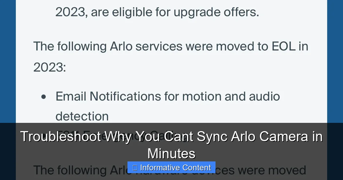 Troubleshoot Why You Cant Sync Arlo Camera in Minutes