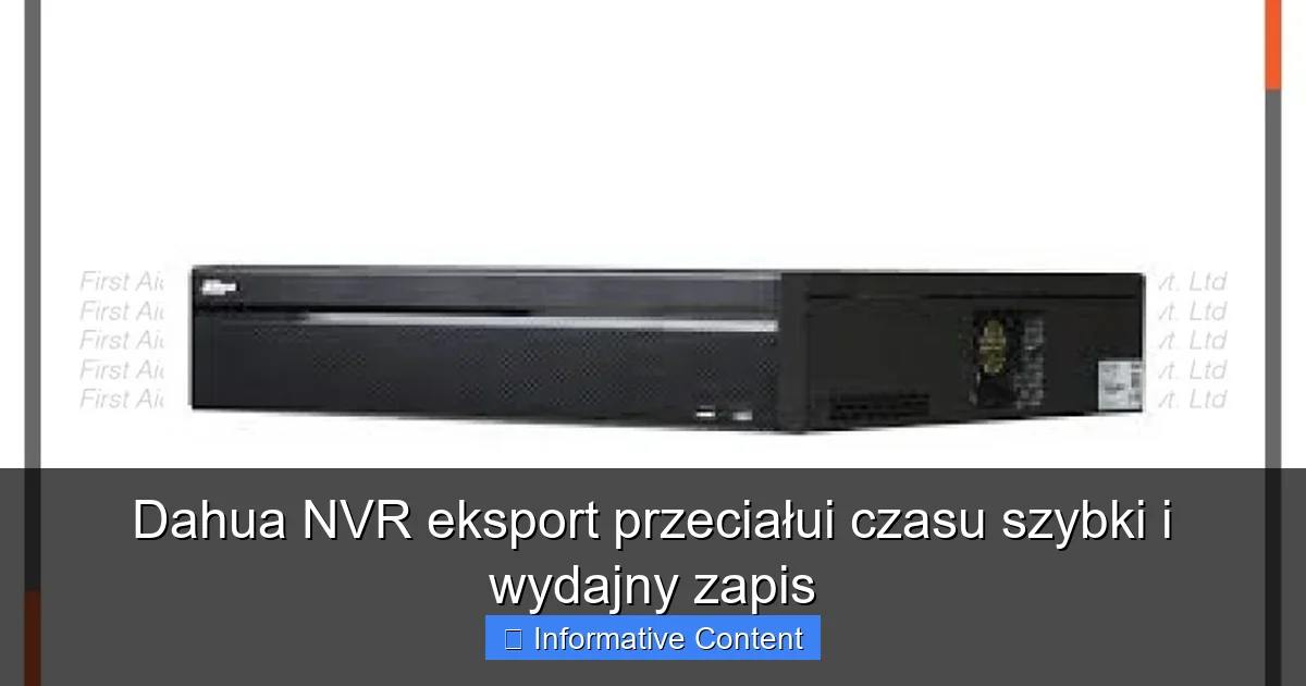 Dahua NVR eksport przeciałui czasu szybki i wydajny zapis