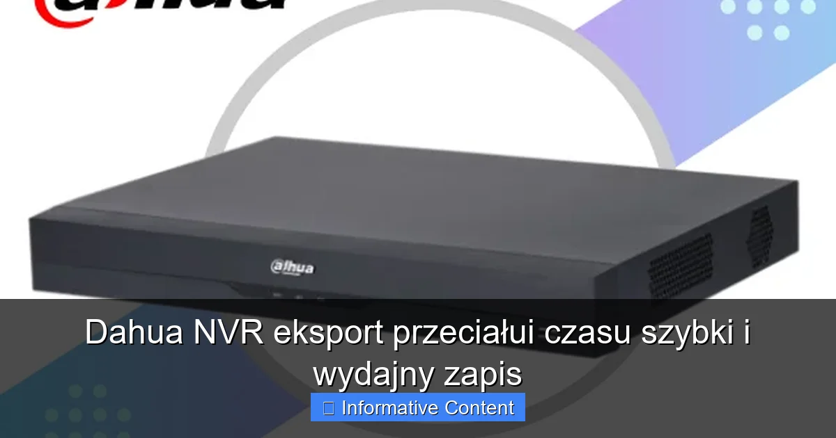 Dahua NVR eksport przeciałui czasu szybki i wydajny zapis