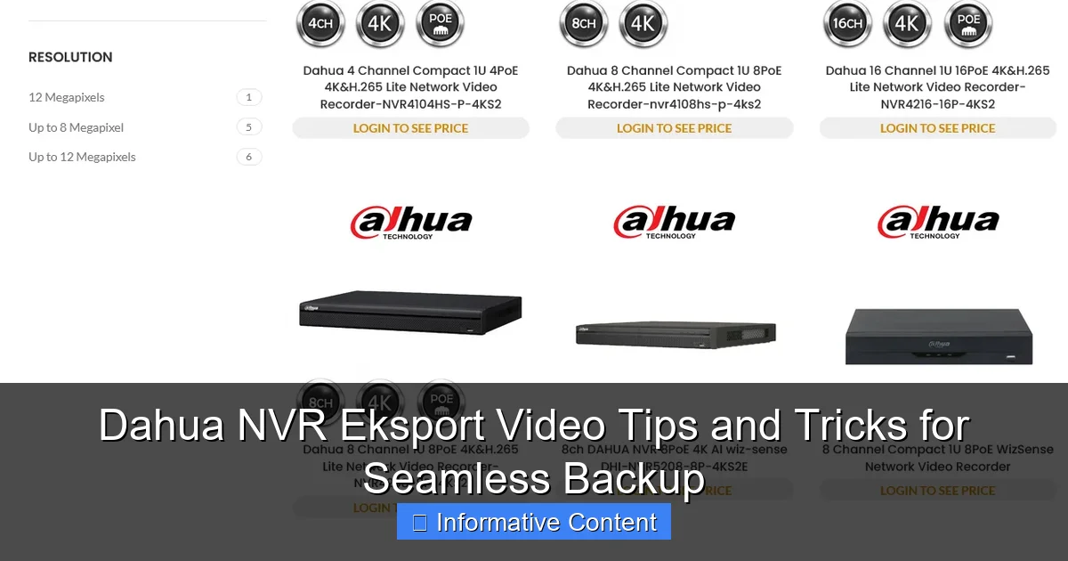 Dahua NVR Eksport Video Tips and Tricks for Seamless Backup
