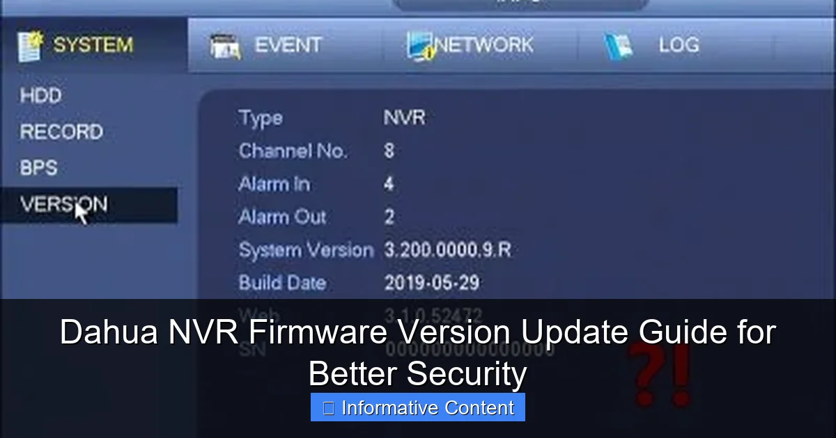 Dahua NVR Firmware Version Update Guide for Better Security