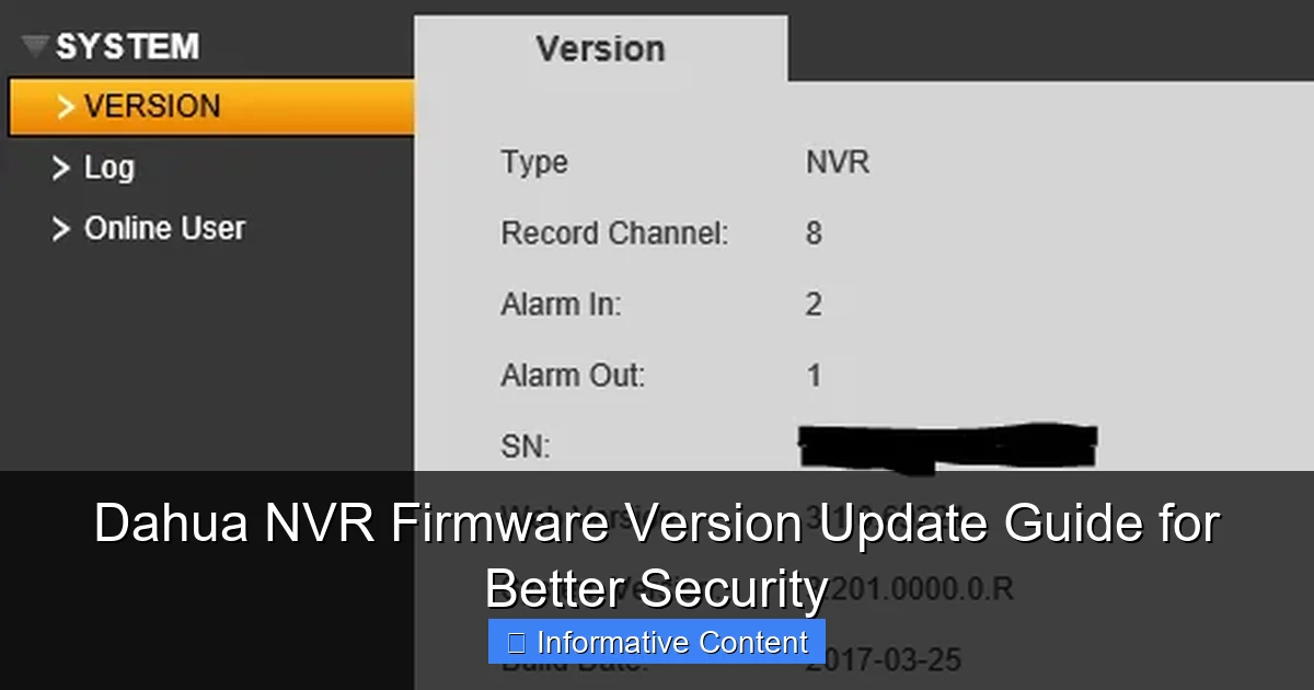 Dahua NVR Firmware Version Update Guide for Better Security