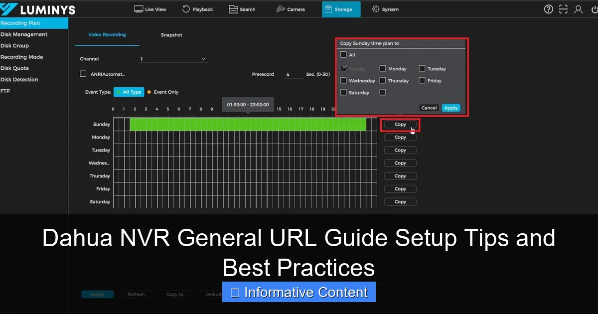 Dahua NVR General URL Guide Setup Tips and Best Practices