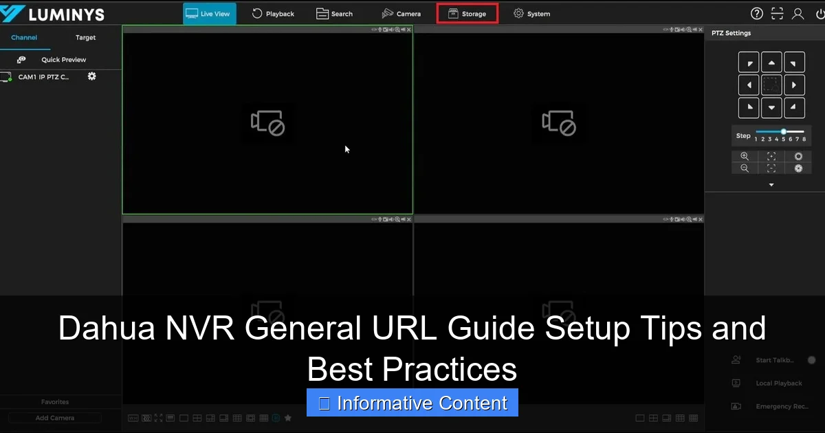 Dahua NVR General URL Guide Setup Tips and Best Practices
