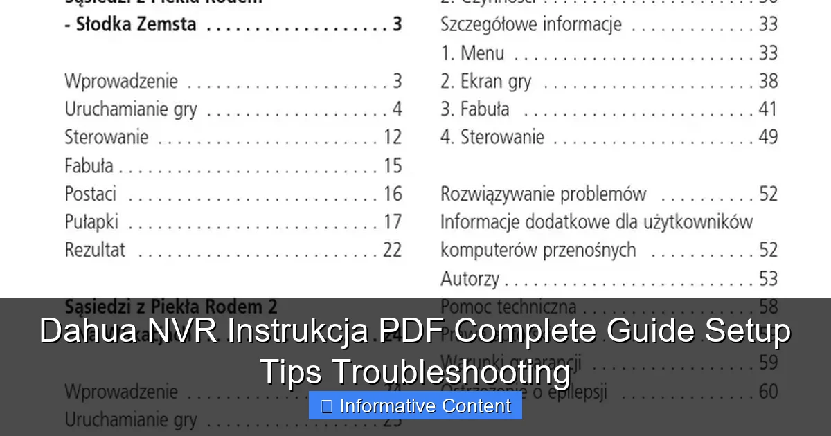 Dahua NVR Instrukcja PDF Complete Guide Setup Tips Troubleshooting