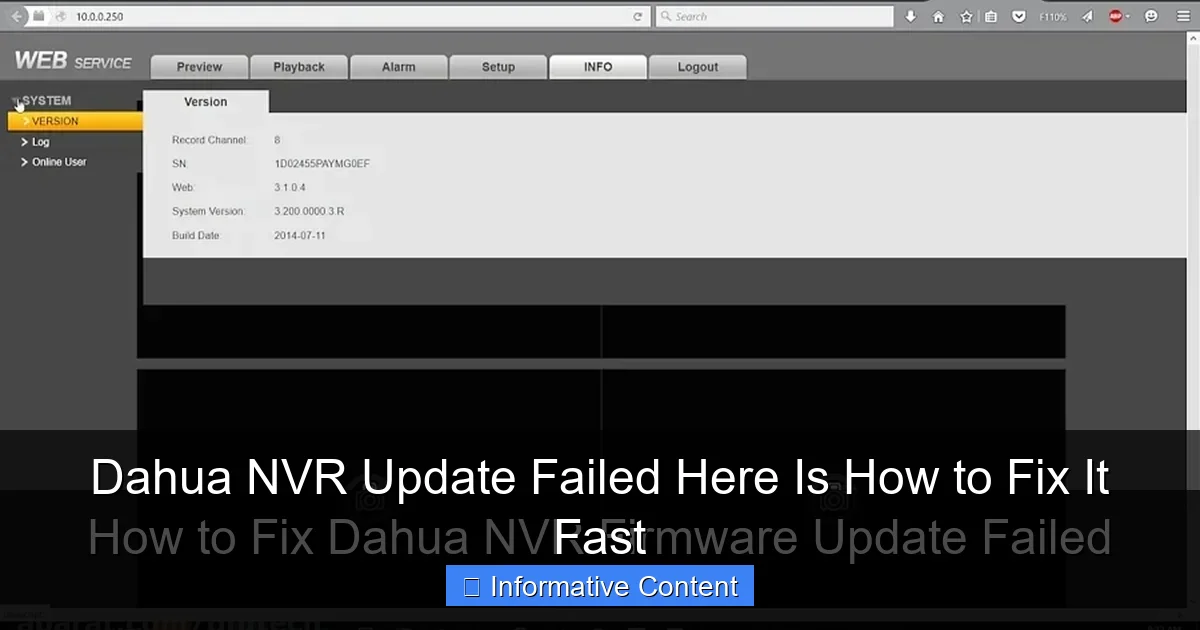 Dahua NVR Update Failed Here Is How to Fix It Fast